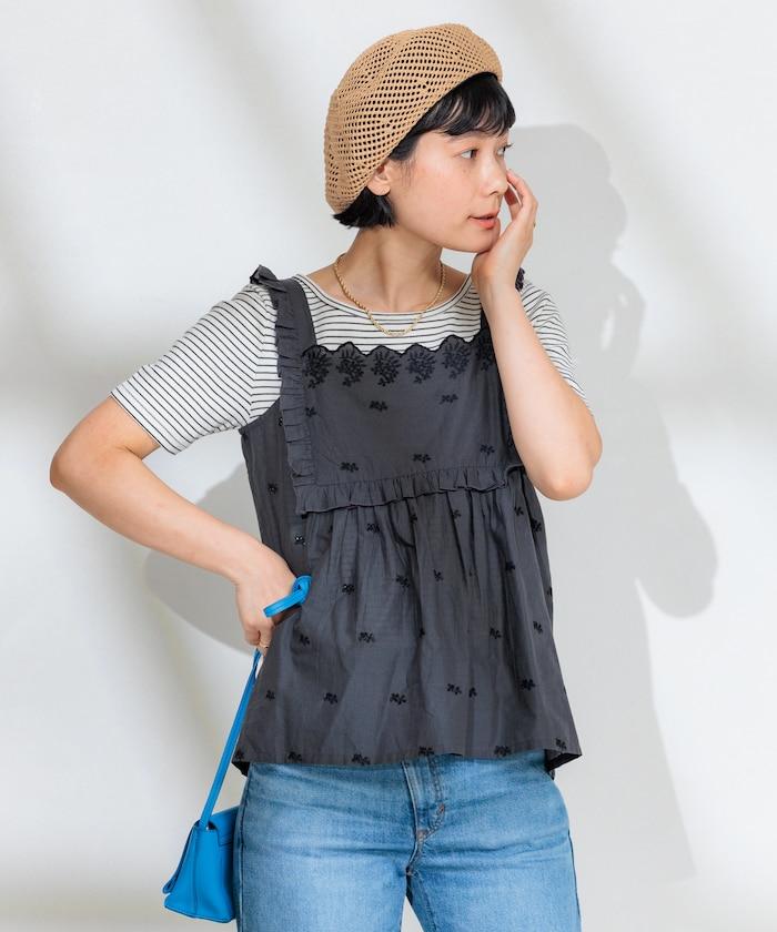 印度 配色拼接刺繡 2WAY吊帶連衣裙