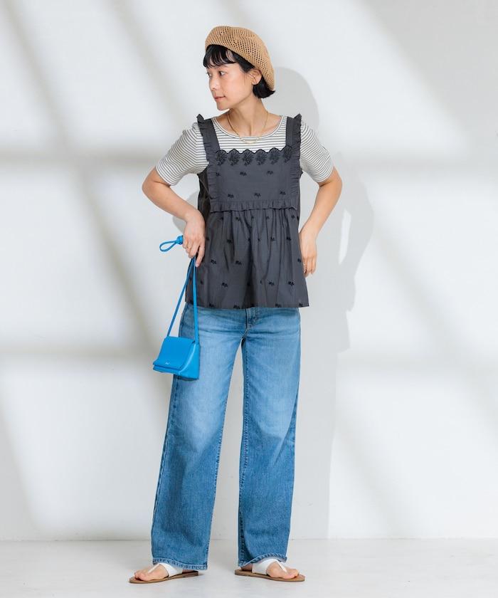 印度 配色拼接刺繡 2WAY吊帶連衣裙