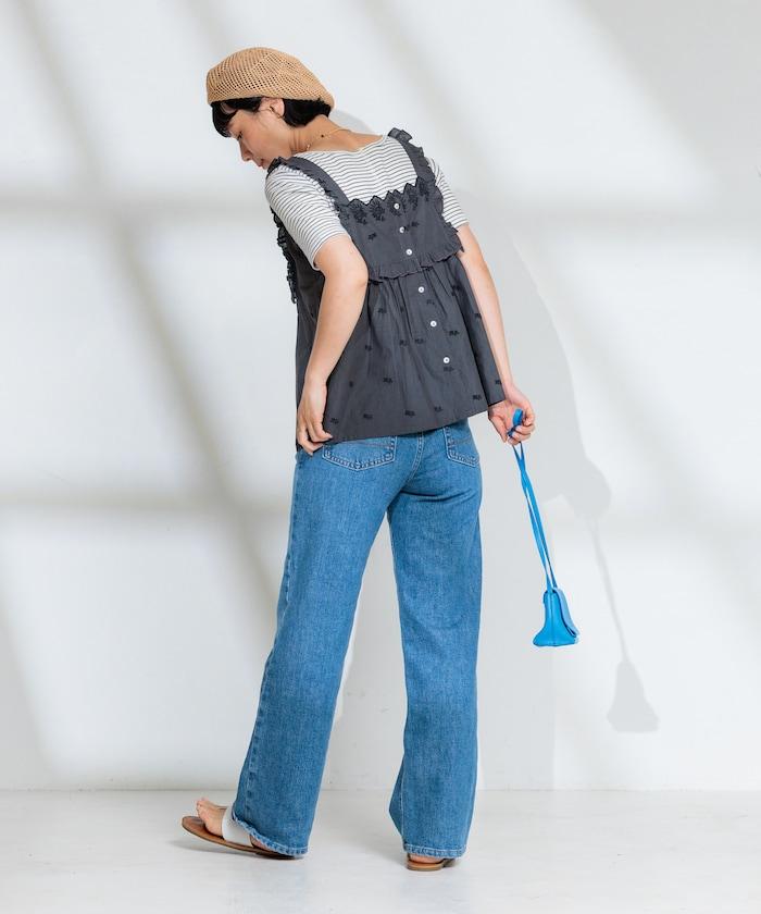 印度 配色拼接刺繡 2WAY吊帶連衣裙