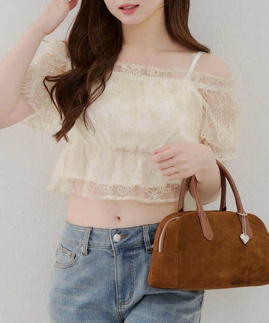 【@reve.perle_企劃】2WAY露肩荷葉邊襯衫