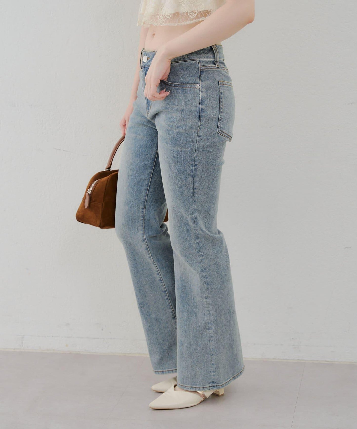 【@reve.perle_企劃】後綁帶荷葉邊喇叭褲