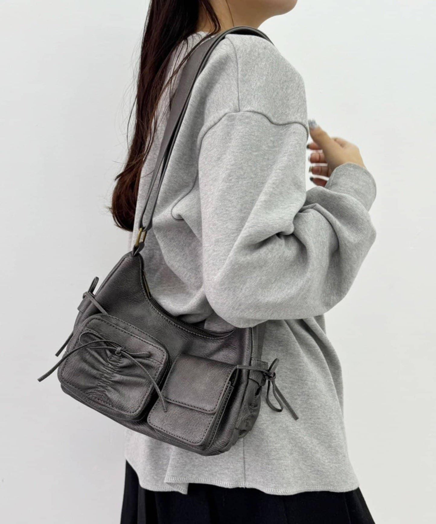 【/復刻】腰部口袋帶蝴蝶結單肩包