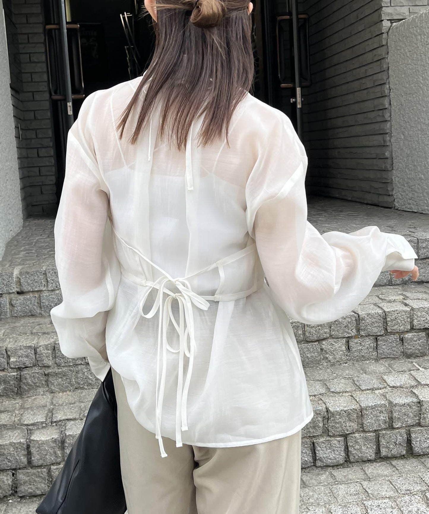 背心套裝透視襯衫