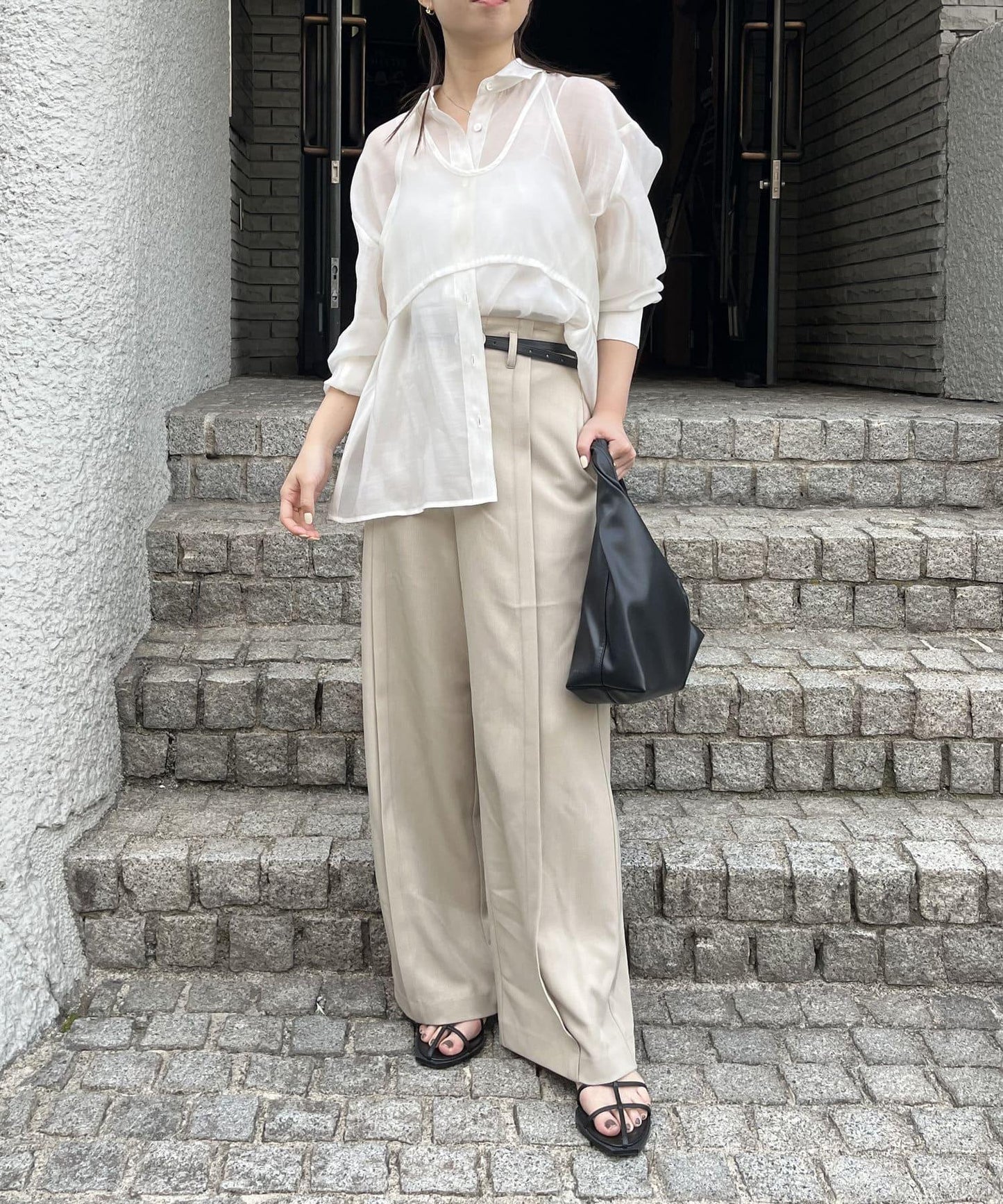 背心套裝透視襯衫