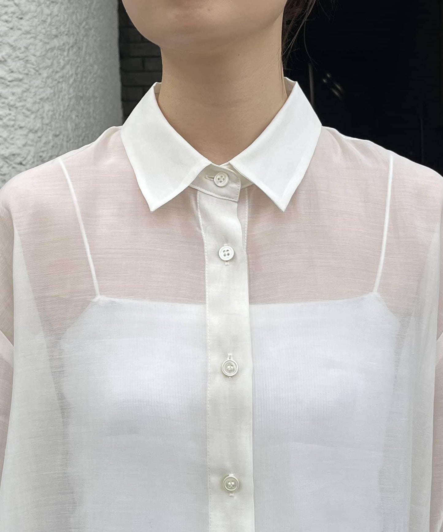 背心套裝透視襯衫