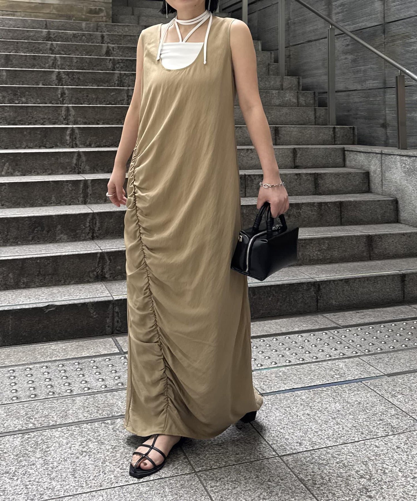 【有低身高尺寸】露背吊帶套裝 U領連衣裙