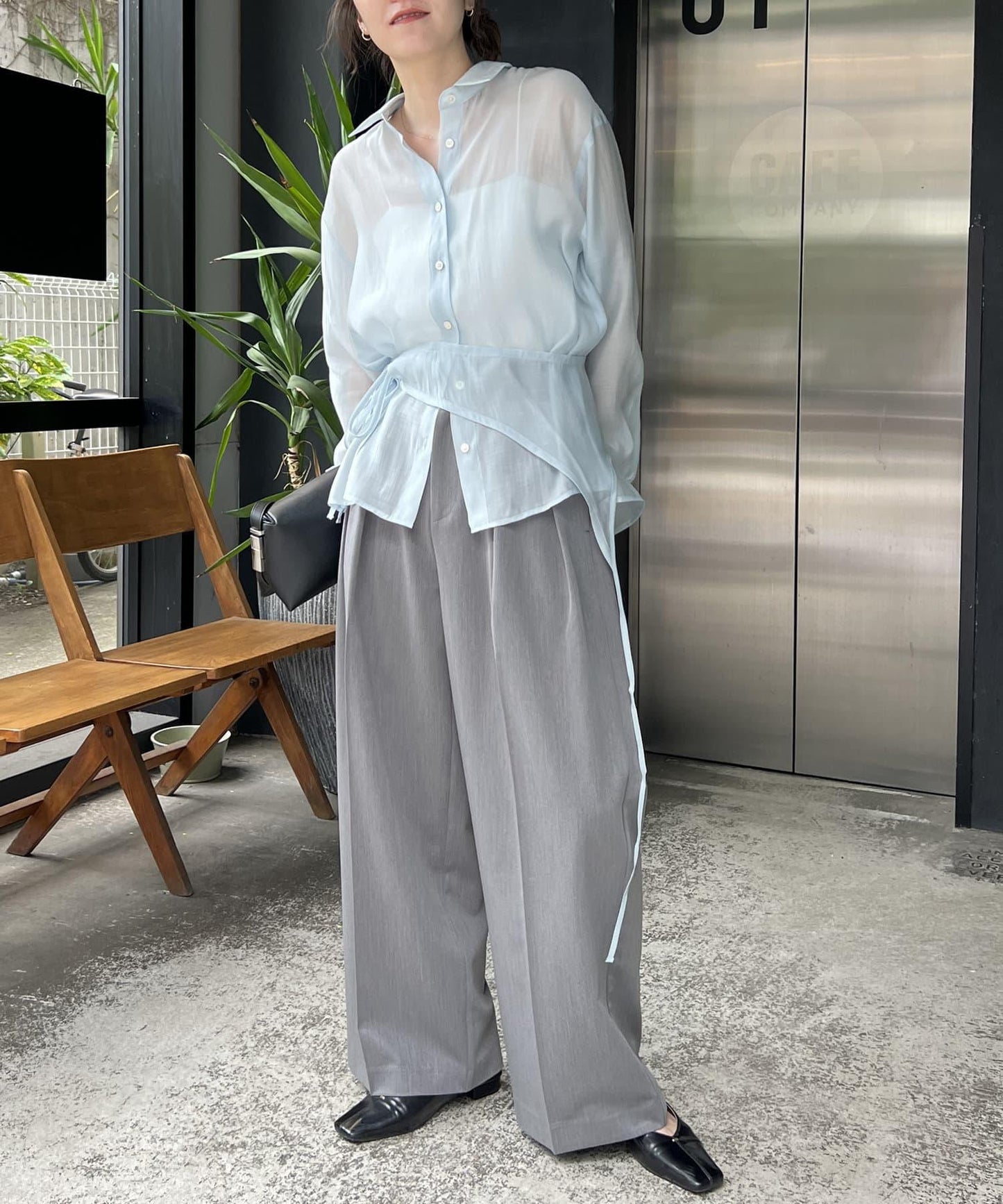 背心套裝透視襯衫