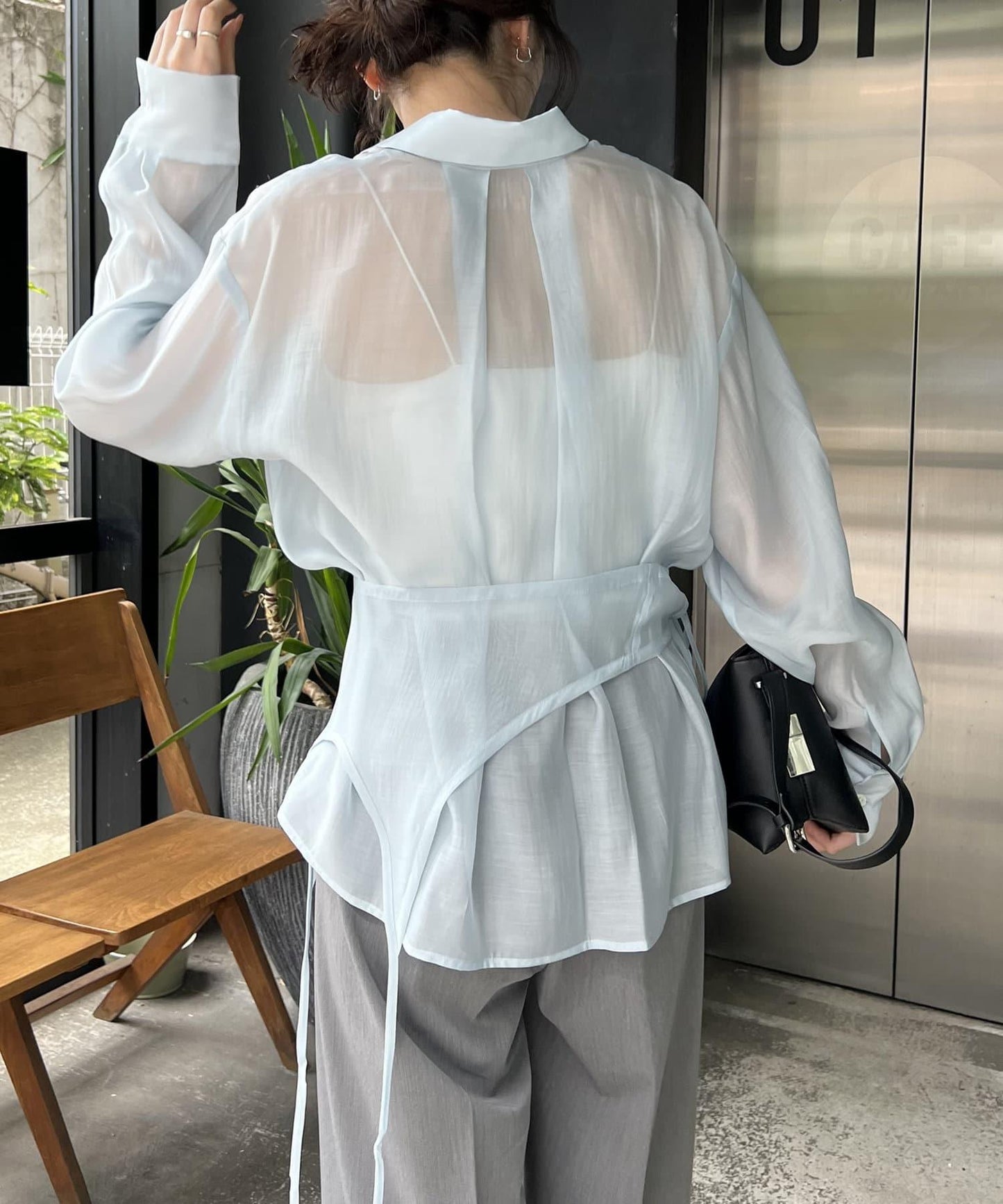 背心套裝透視襯衫