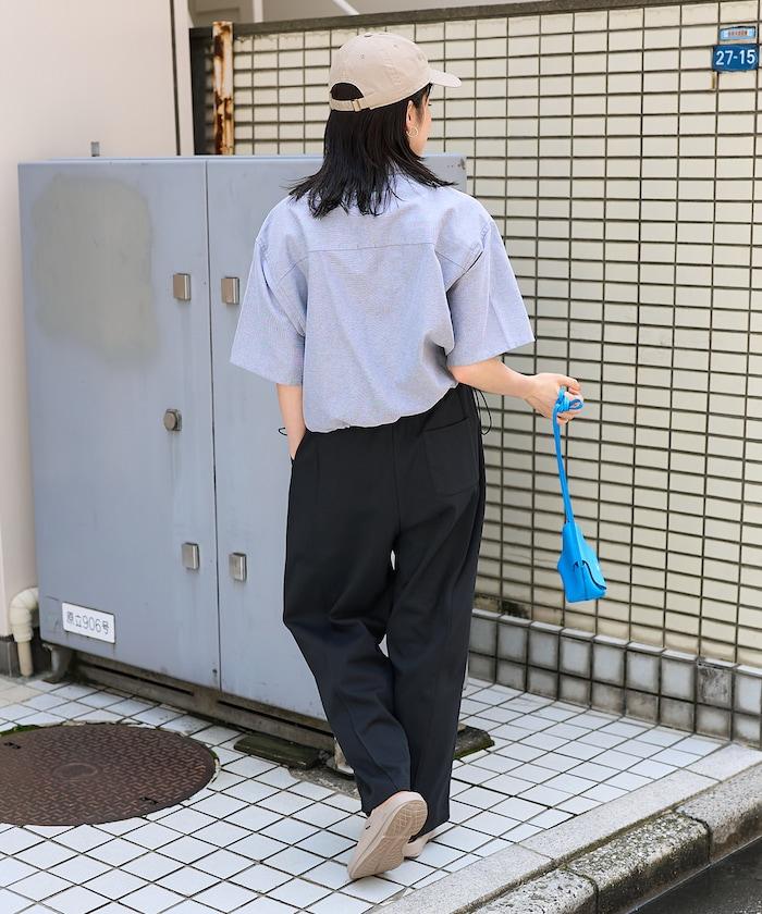 <接觸冷感> 夏季 粘合 曲線寬鬆褲