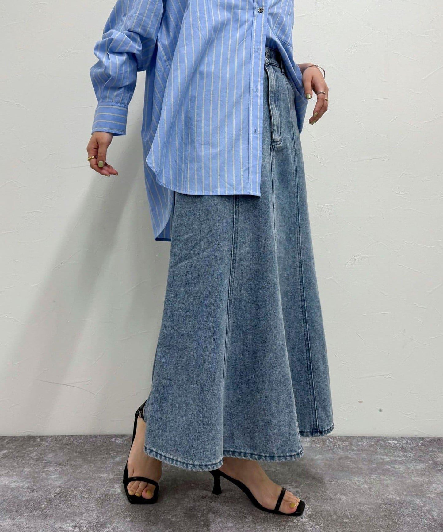 牛仔闊腿裙