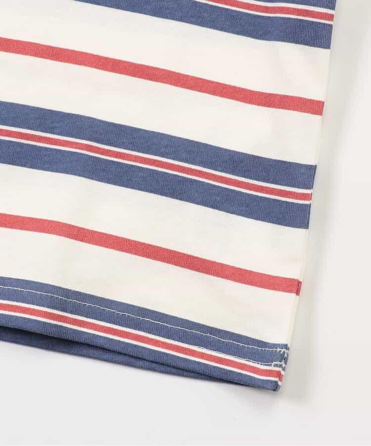 多色條紋拼接T恤