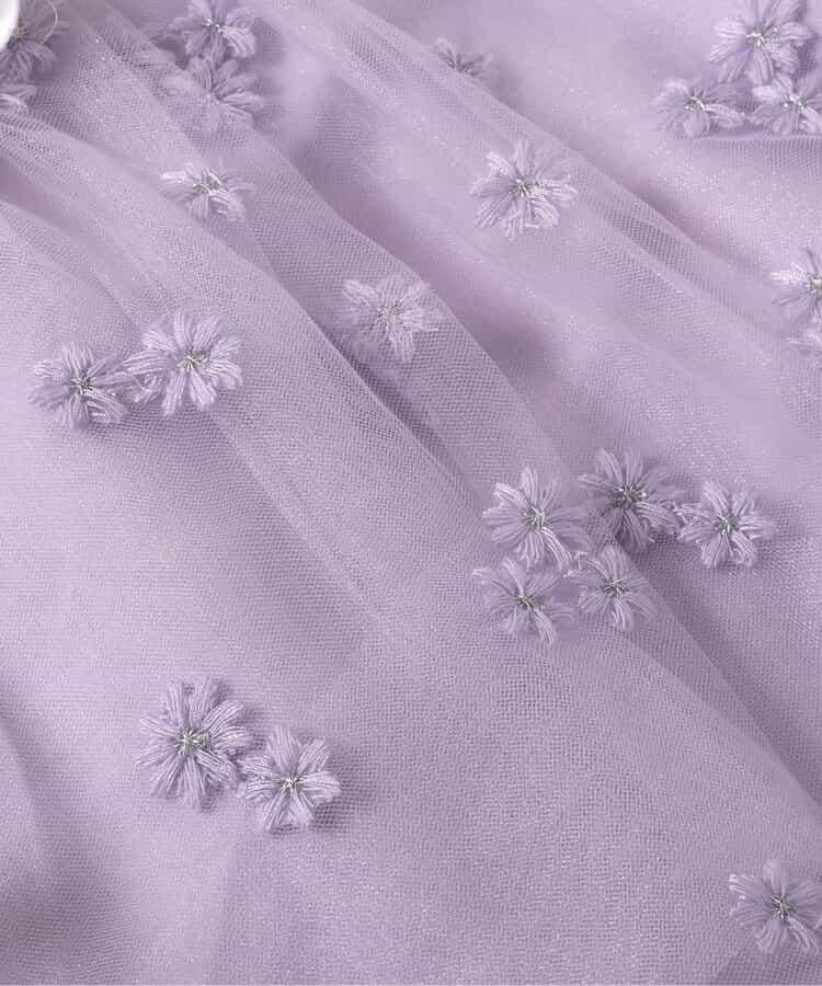 荷葉領蕾絲刺繡連衣裙