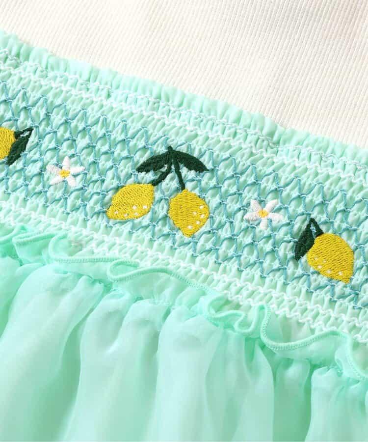 水果刺繡拼接上衣