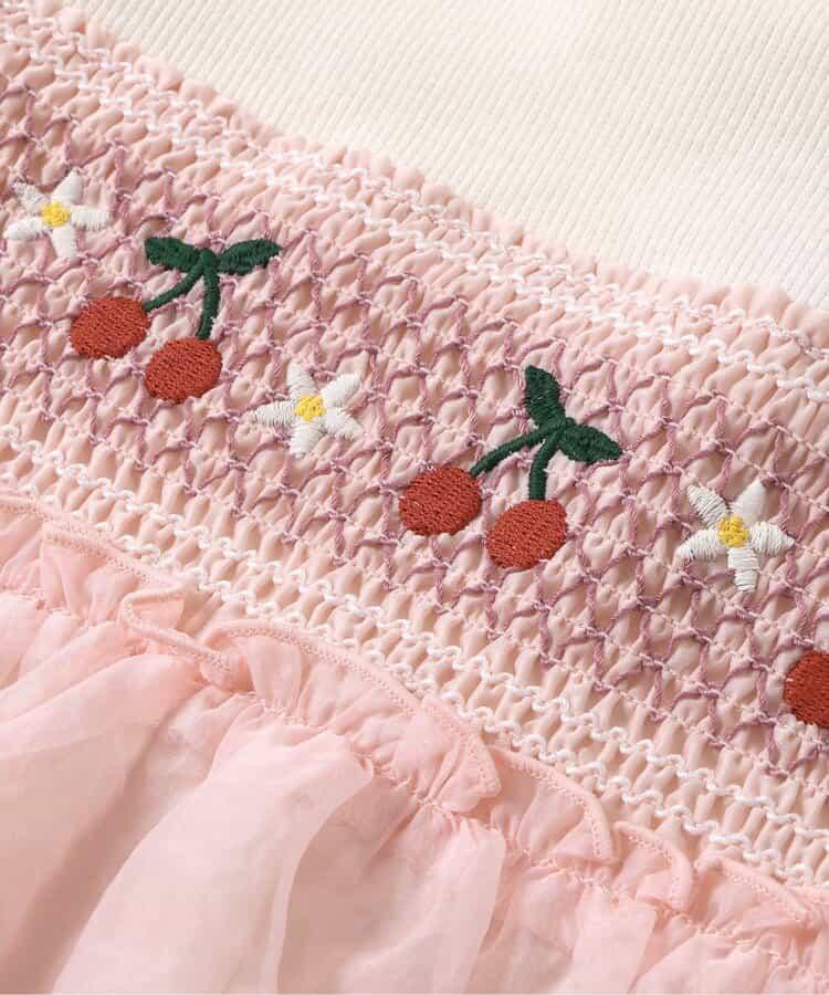 水果刺繡拼接上衣
