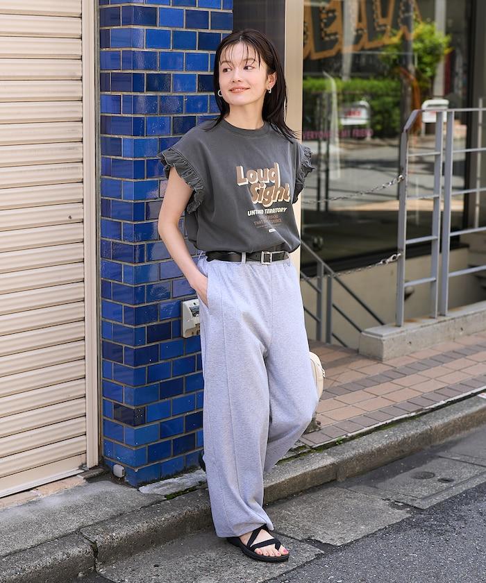 <接觸冷感> 夏季 粘合 曲線寬鬆褲
