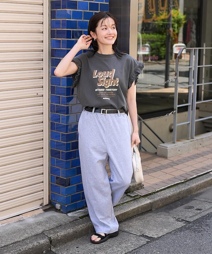 <接觸冷感> 夏季 粘合 曲線寬鬆褲
