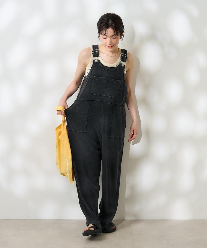 粉末漂白 軍裝風連體工裝褲