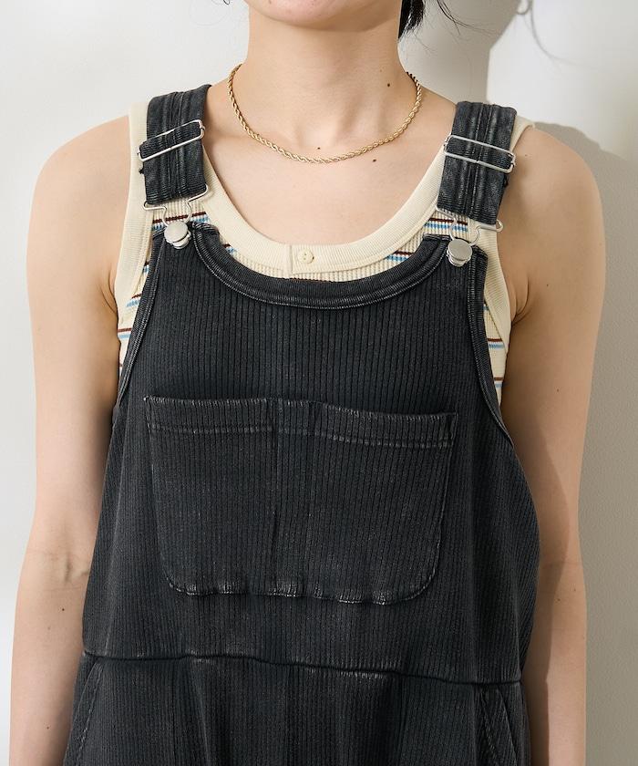 粉末漂白 軍裝風連體工裝褲