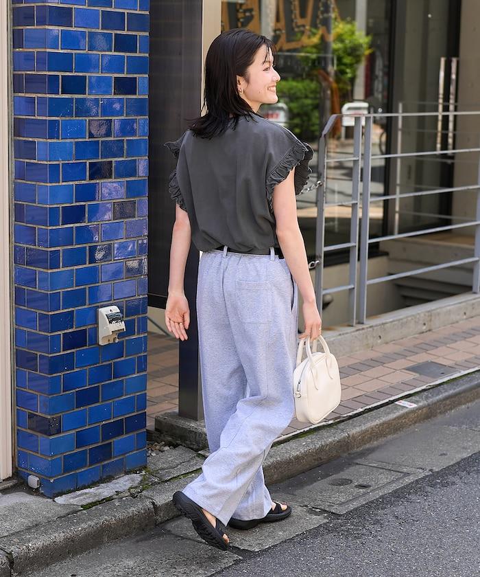 <接觸冷感> 夏季 粘合 曲線寬鬆褲
