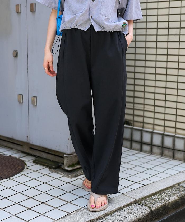<接觸冷感> 夏季 粘合 曲線寬鬆褲