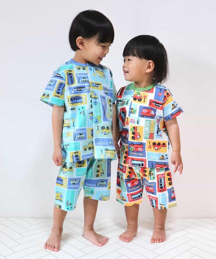 動感車輛圖案開衩睡衣
