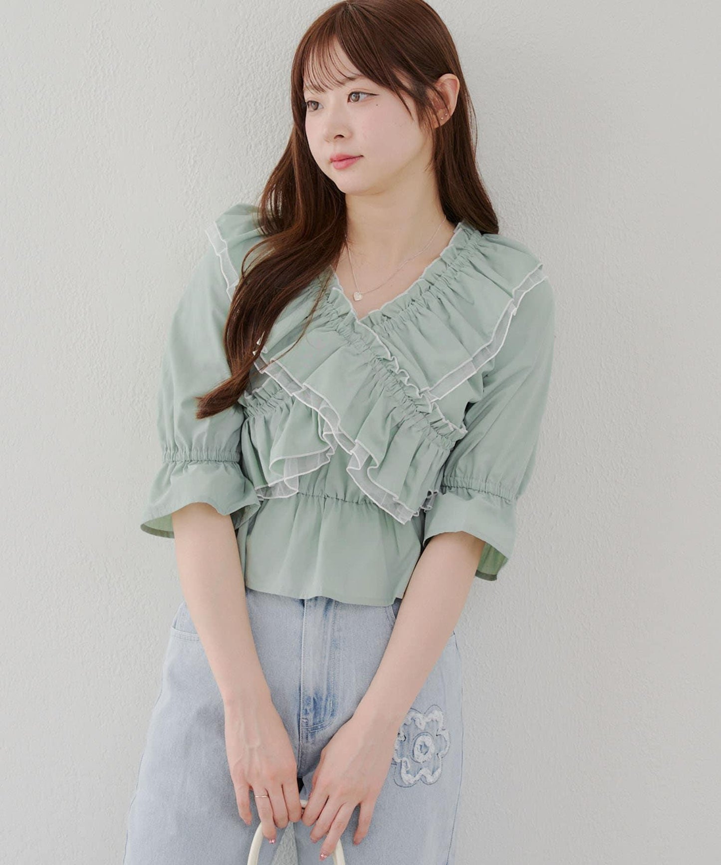【優雅女士風】交叉領襯衫