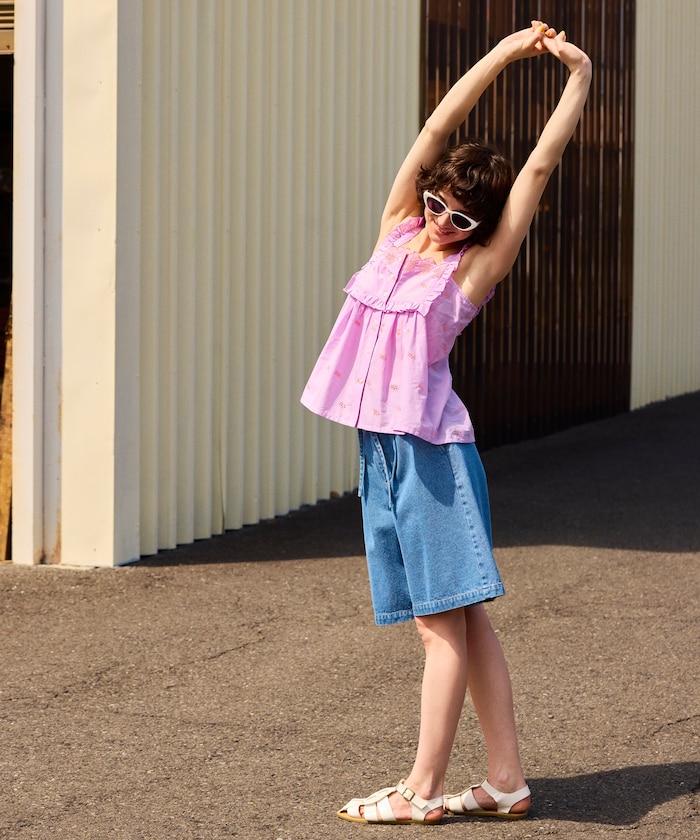 聯名 繫帶褶襉半褲