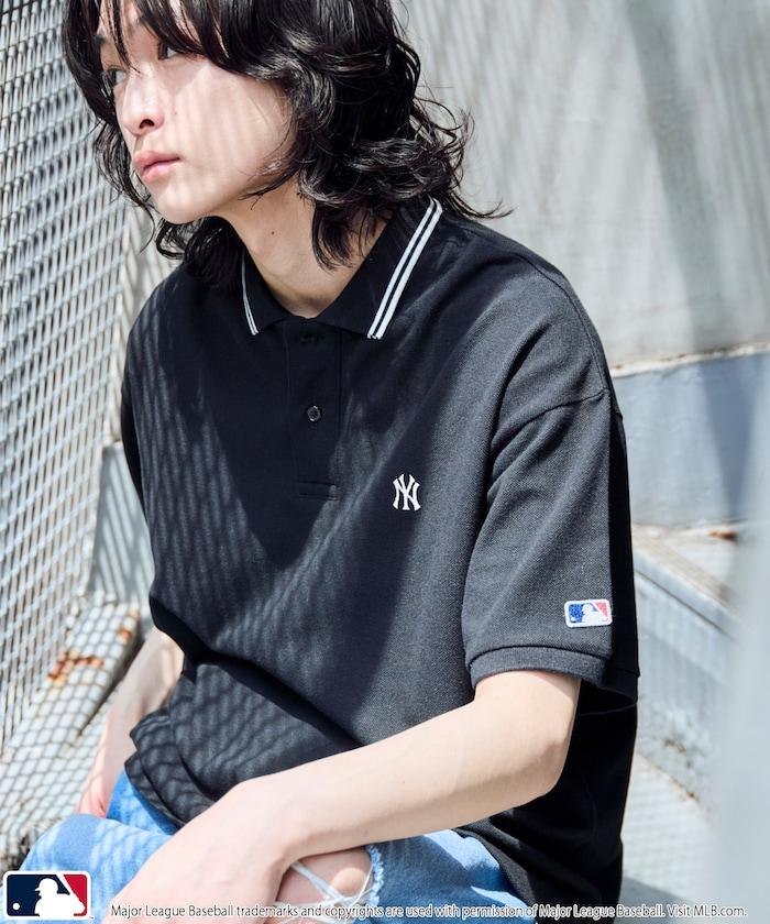 聯名 MLB 鹿子紋 立領短袖Polo衫
