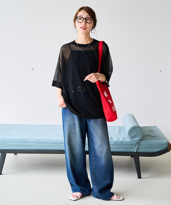 手洗可 混紡亞麻 透氣 半袖 TEE(針織)
