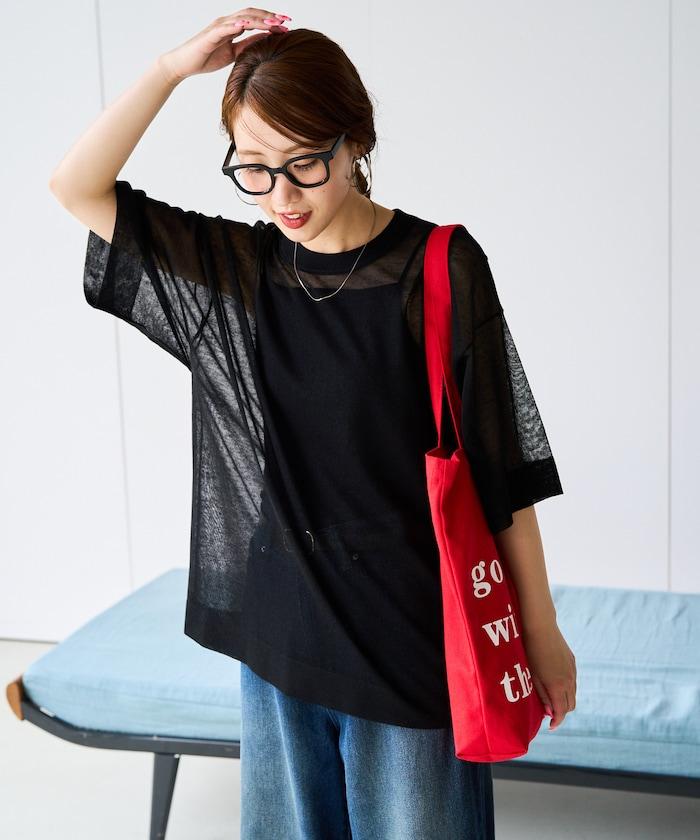 手洗可 混紡亞麻 透氣 半袖 TEE(針織)