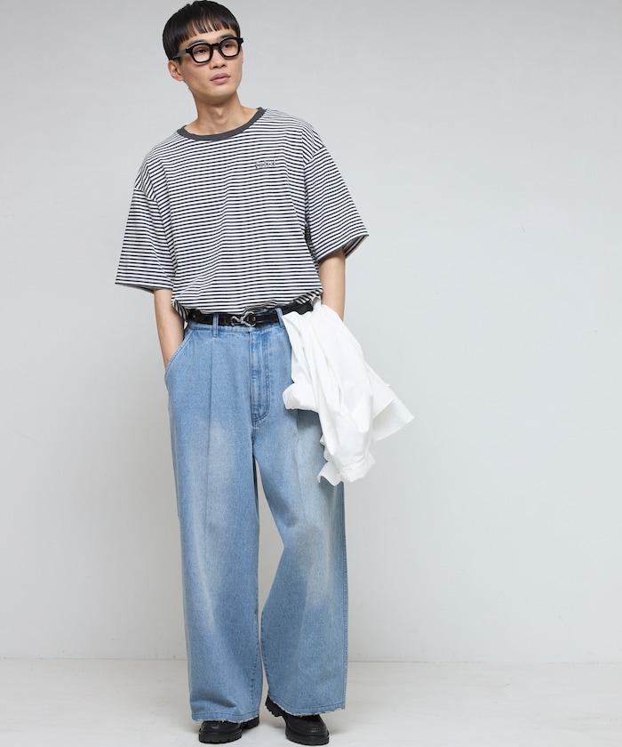 輕鬆合身 單點標誌 條紋T恤