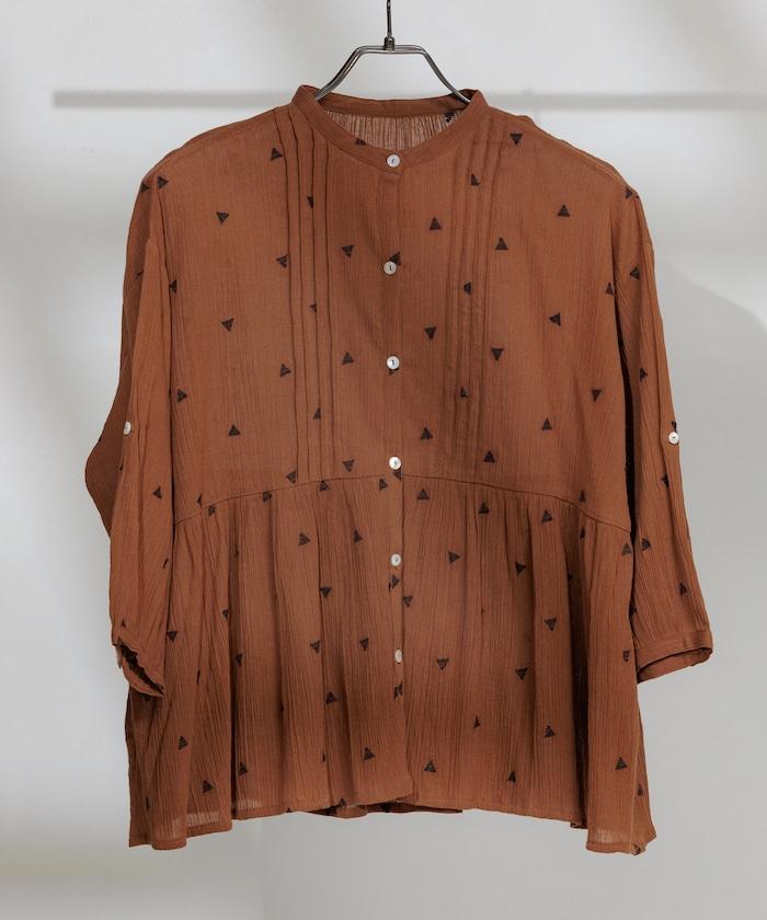 印度 幾何學 刺繡襯衫<套裝搭配款>