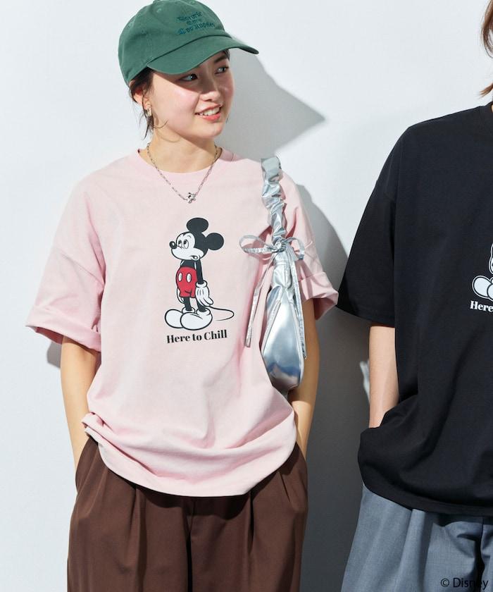 DISNEY 《迪士尼》/米奇老鼠/ 聯名 大號剪影 雙面印花T恤/Chill 【限定推出】