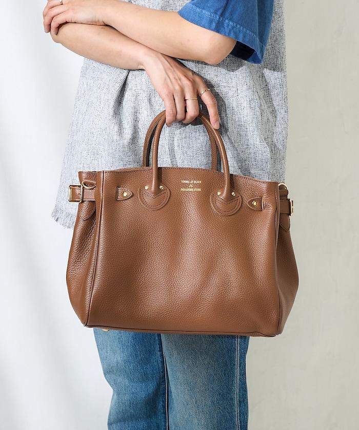 壓花皮革腰帶托特包S