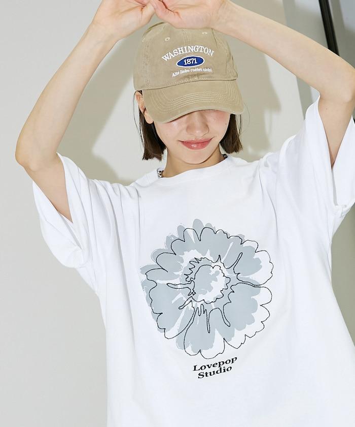 Lovepop studio 花朵刺繡印花T恤