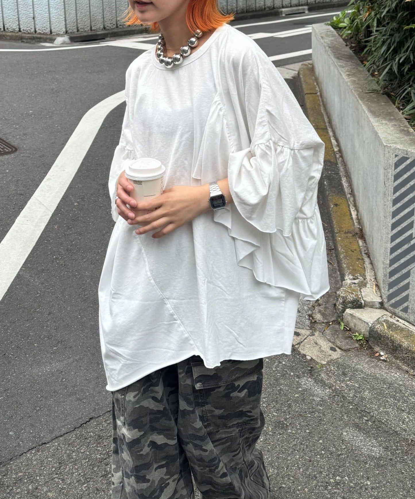 etsinta改良款荷葉邊上衣