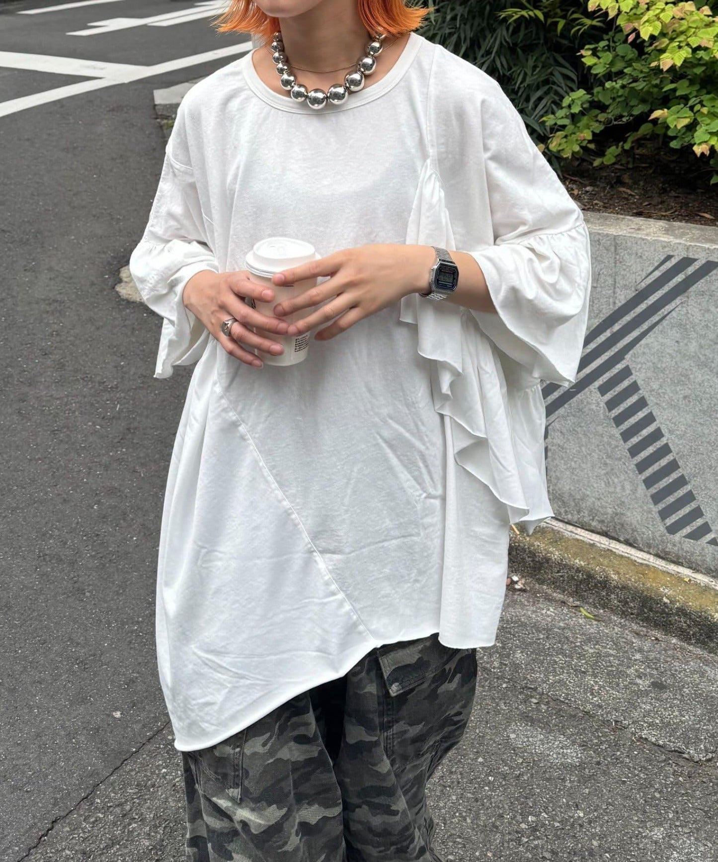 etsinta改良款荷葉邊上衣