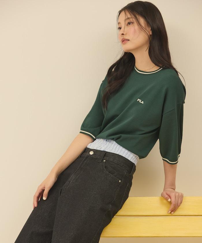 短袖 線條 針織 拉鍊衫