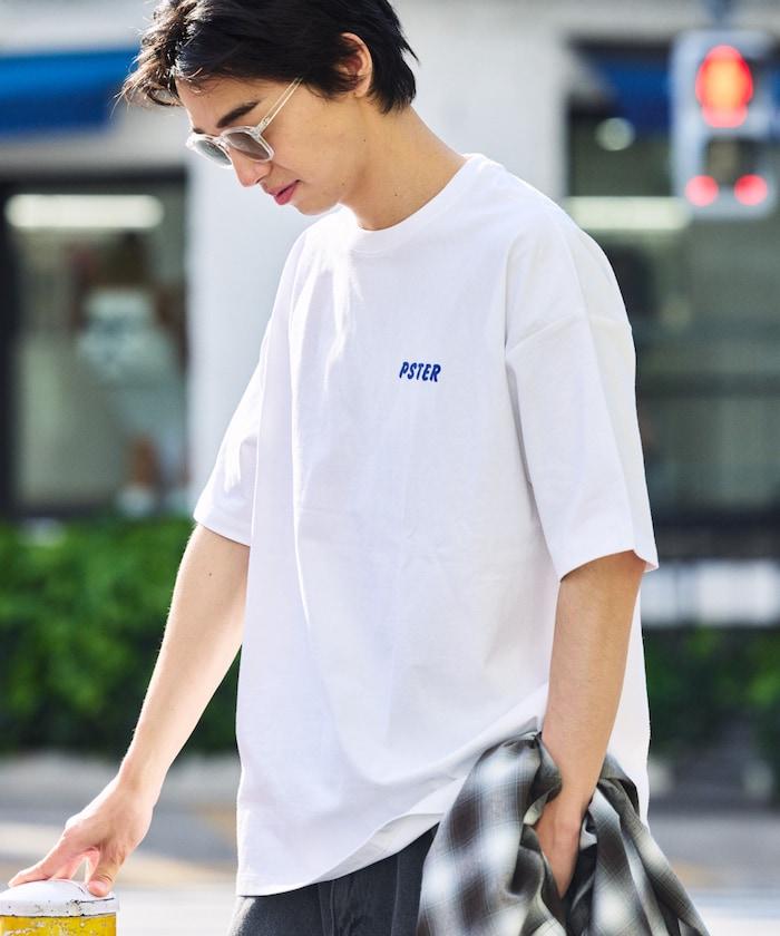 PSTER/寬鬆版後背印花圓領T恤 / Burger