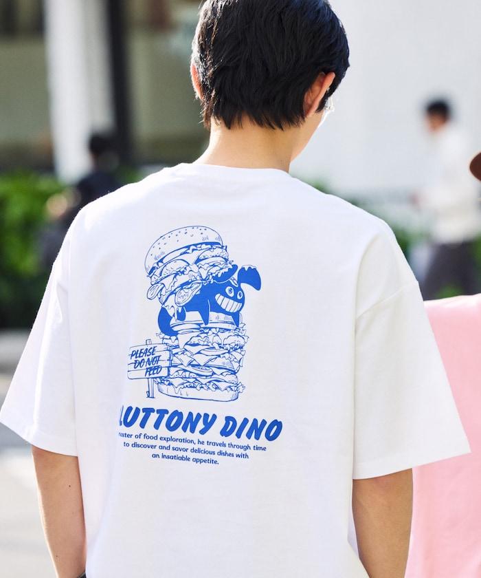 PSTER/寬鬆版後背印花圓領T恤 / Burger