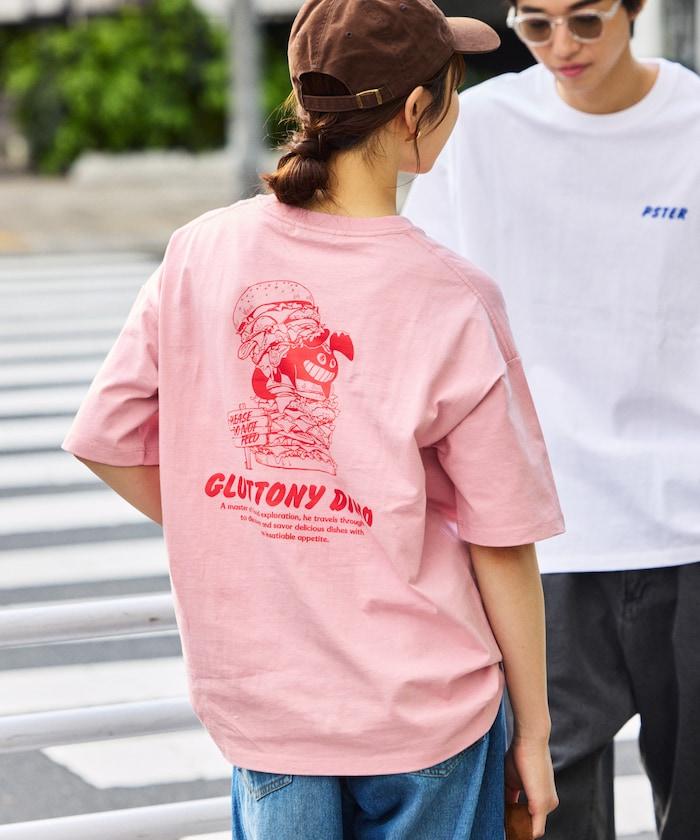 PSTER/寬鬆版後背印花圓領T恤 / Burger