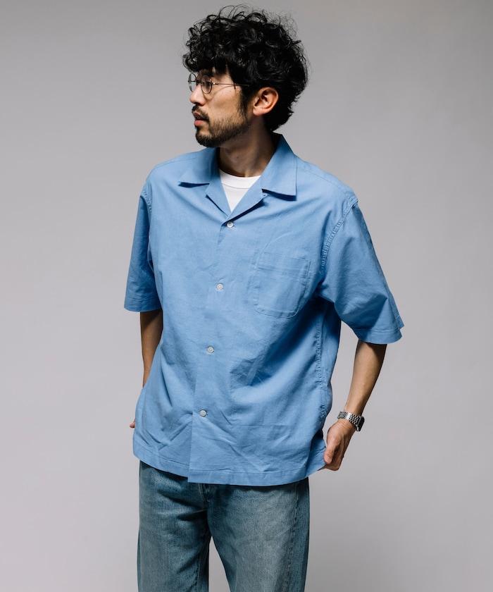 聯名重 棉麻 開領 短袖襯衫
