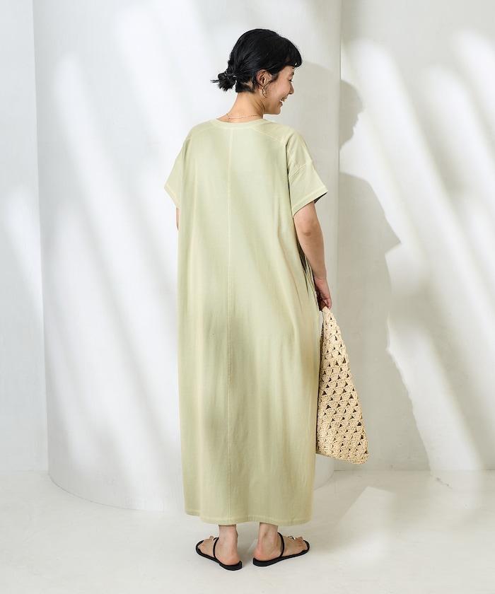 <接觸冷感>混紡立領連衣裙