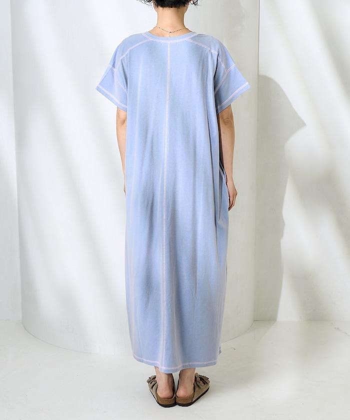 <接觸冷感>混紡立領連衣裙