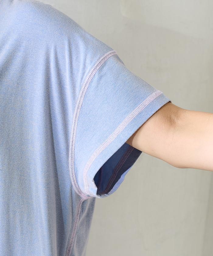 <接觸冷感>混紡立領連衣裙