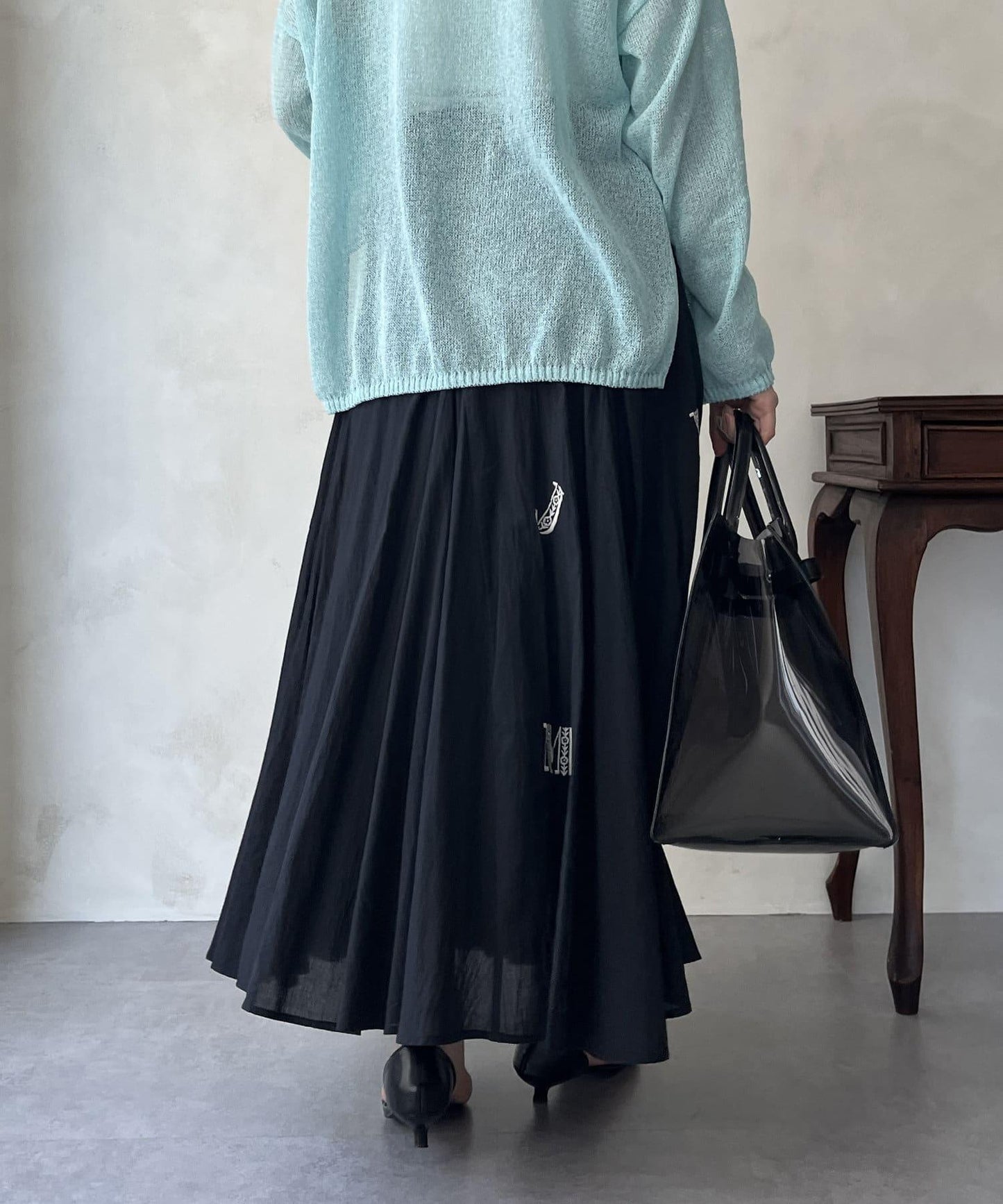印度棉刺繡飄擺裙