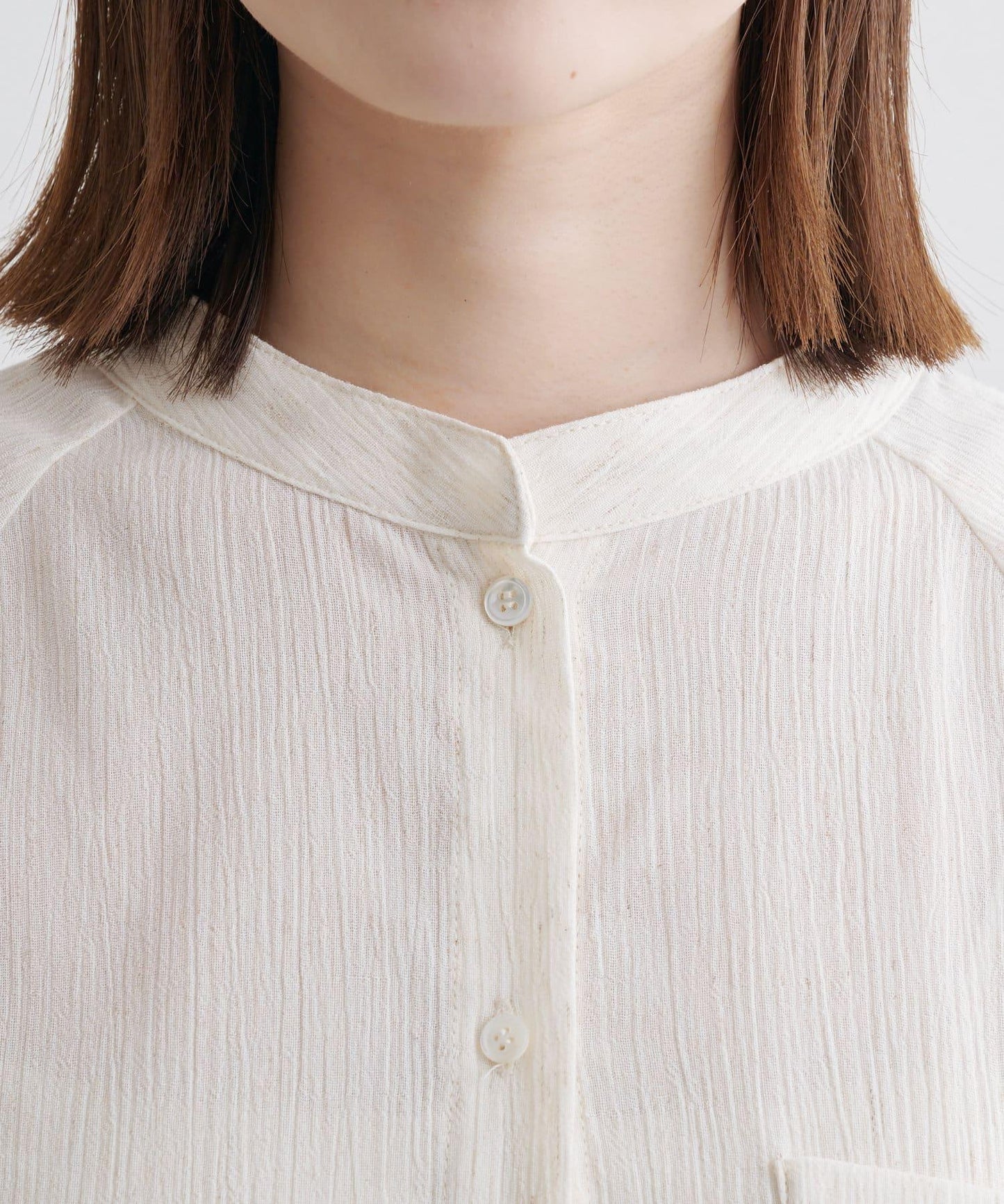 優雅露肩開衩襯衫