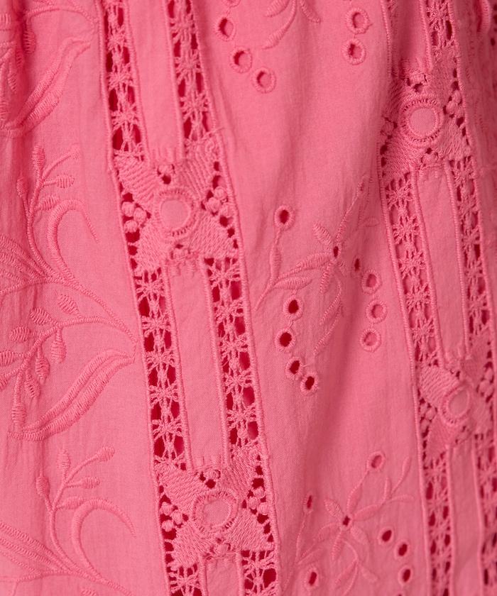 刺繡蕾絲寬鬆褲
