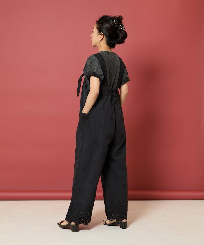 刺繡露臍連體褲