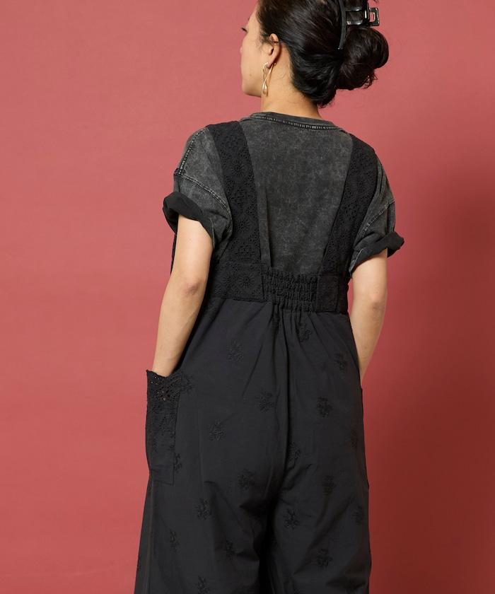 刺繡露臍連體褲
